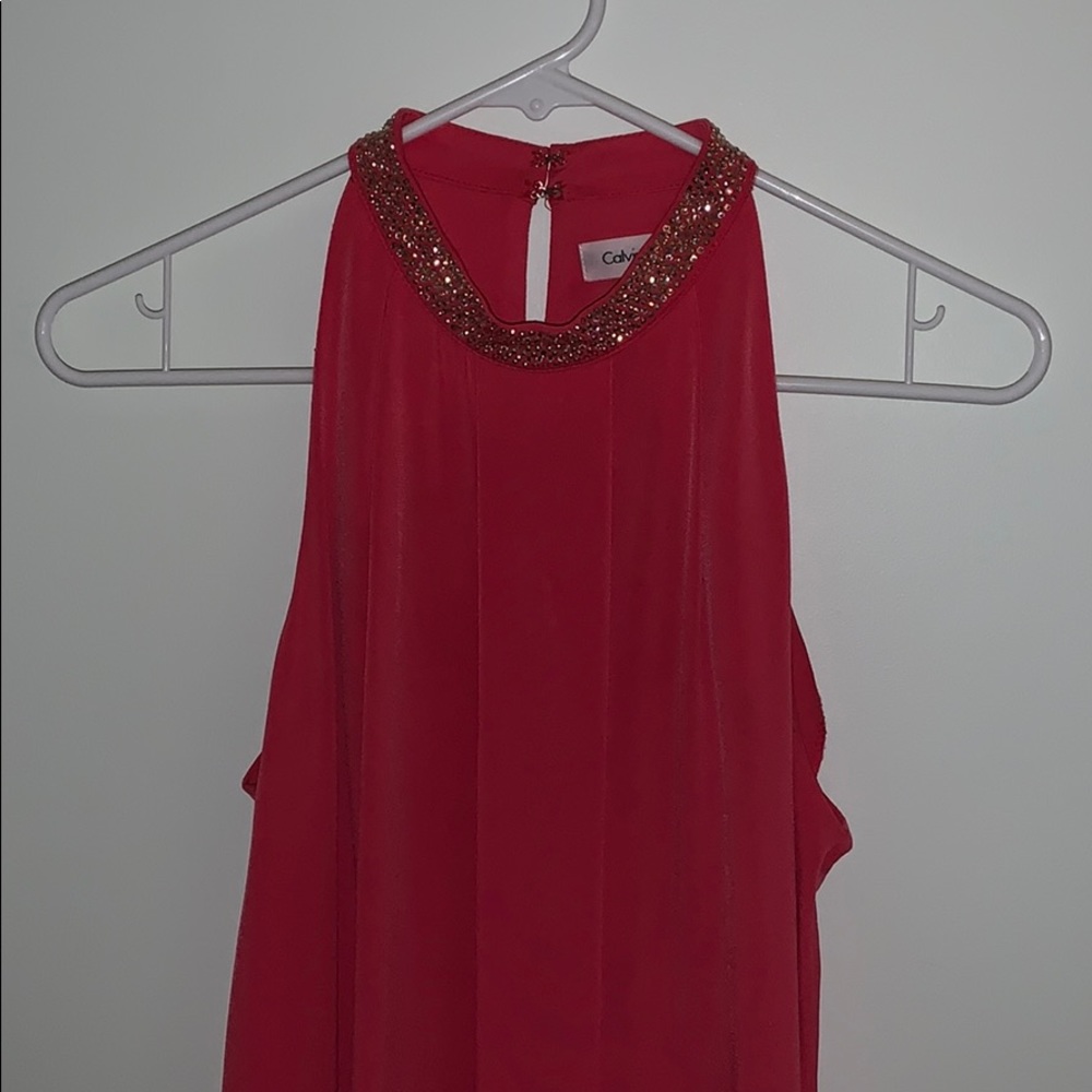 Calvin Klein Hot pink Halter Shift Dress